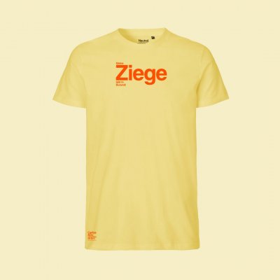 Ziege T-Shirt gelb mit Schriftzug